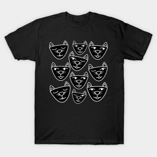 Funny black cat faces T-Shirt